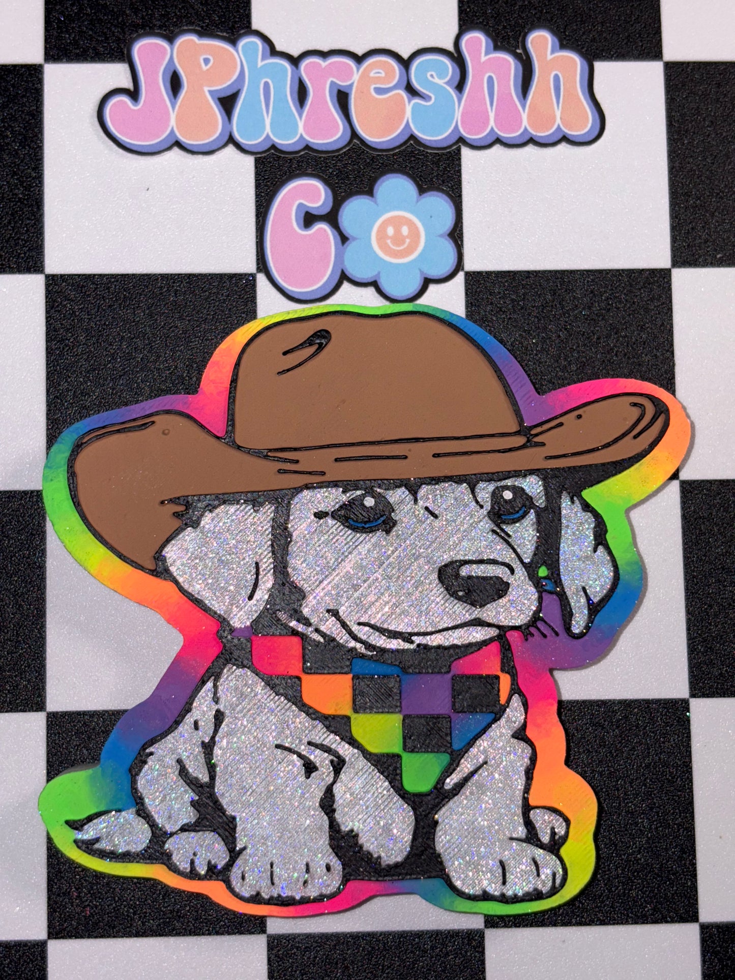 Dog W/ Checker Bandana