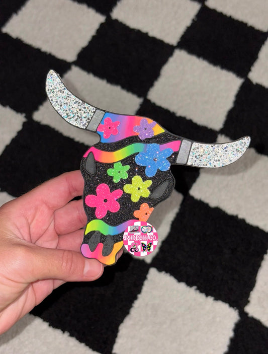 Bull Skull W/ Flowers