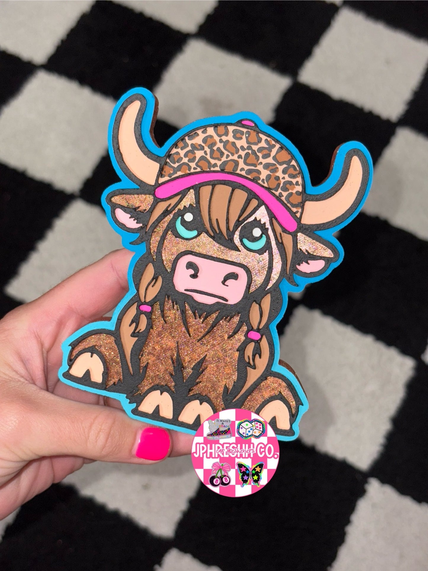 Cow W/ Hat & Braids