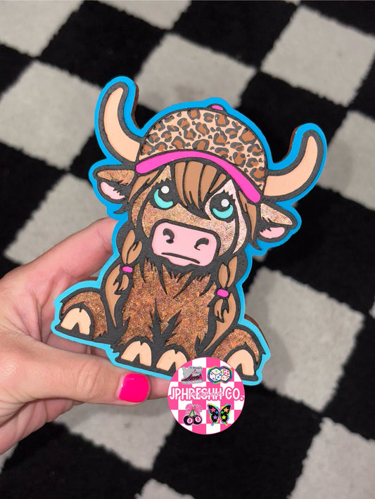 Cow W/ Hat & Braids