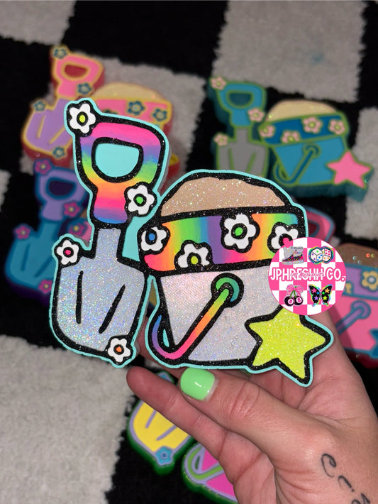 Floral Sand & Shovel Bucket