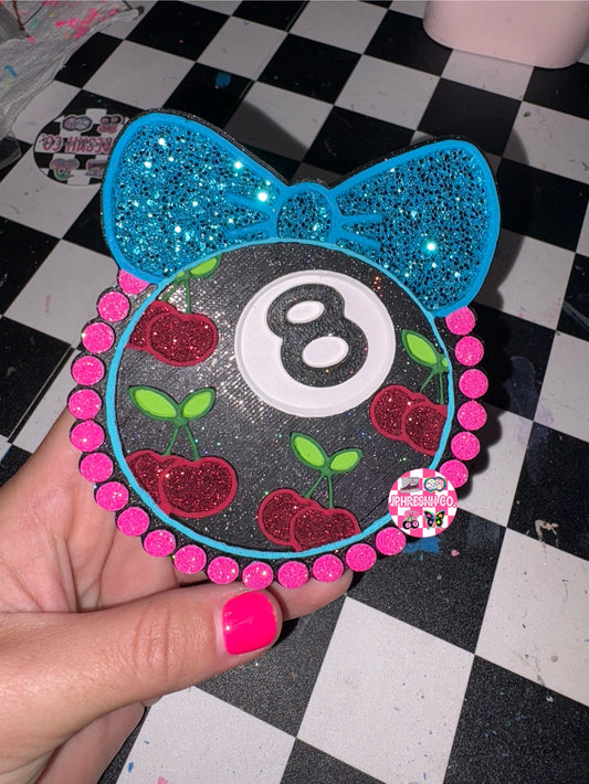 8ball Cherries W/ Bow & Stones