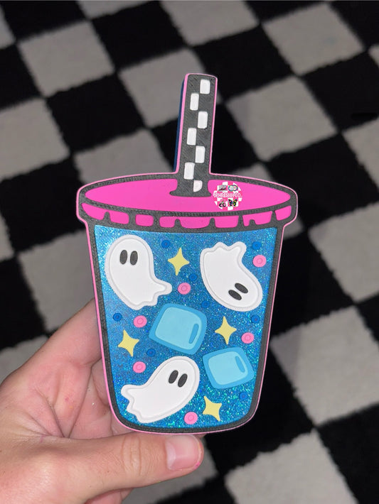 Spooky Drink W/ Checker Straw